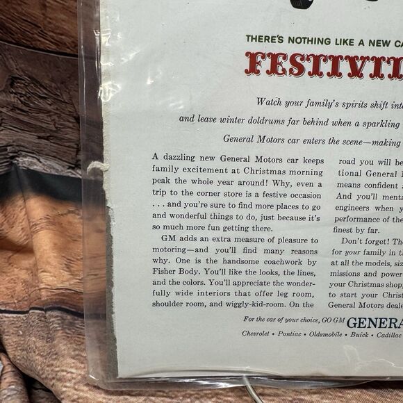 1961 Pontiac Safari Wagon Tempest Festive Ad Christmas Tree Lot Farm Vintage GM - Picture 2 of 5